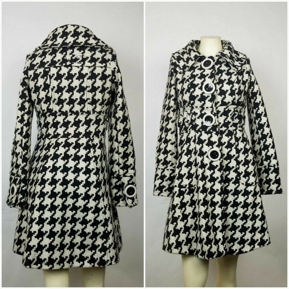 XOXO Jackets & Blazers - XOXO Womens Coat Houndstooth Black Size S